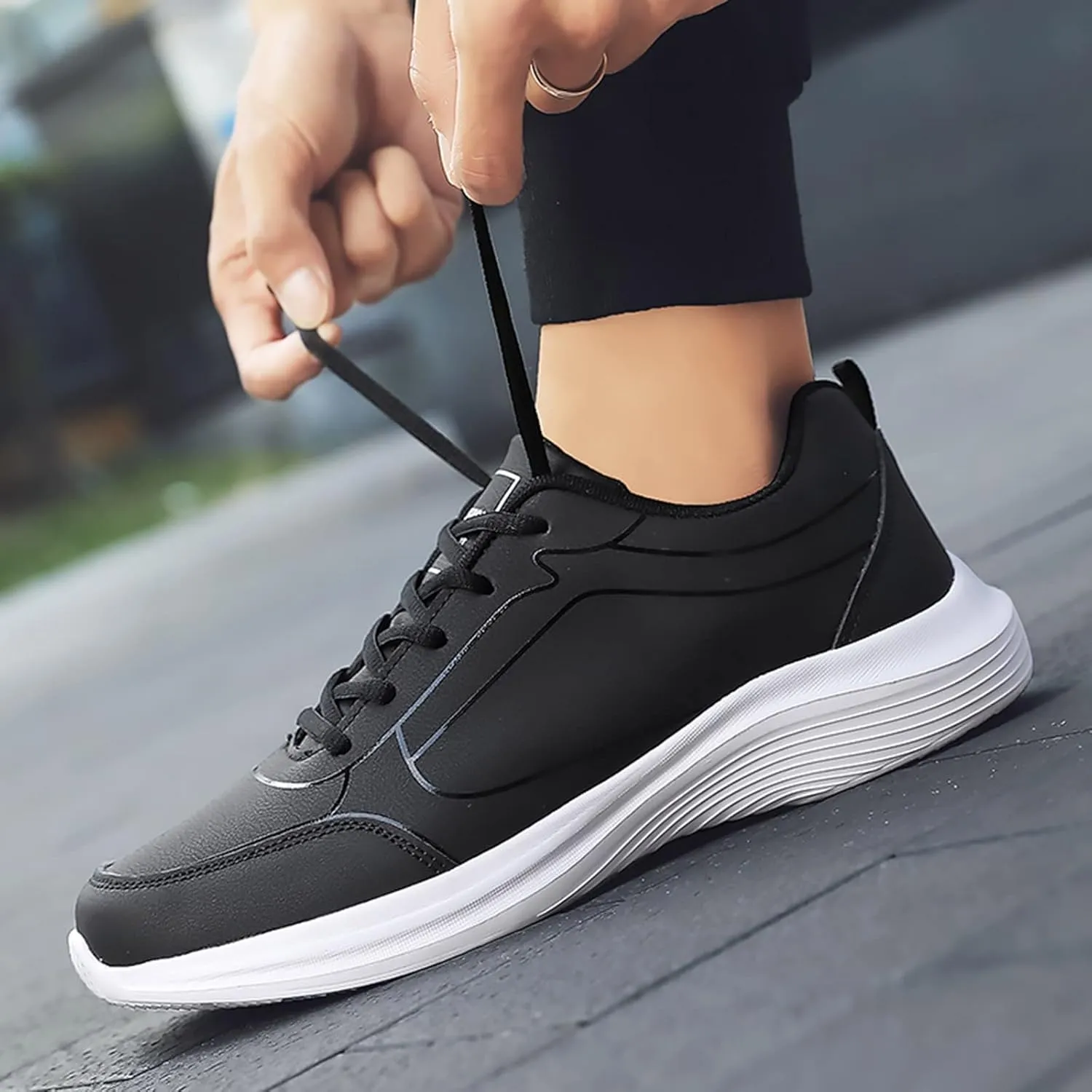 Arch Support Non Slip Minimalist Shoes for Men Recovery Air Athletic Running Tennis Shoe Non Slip Walking Shoes