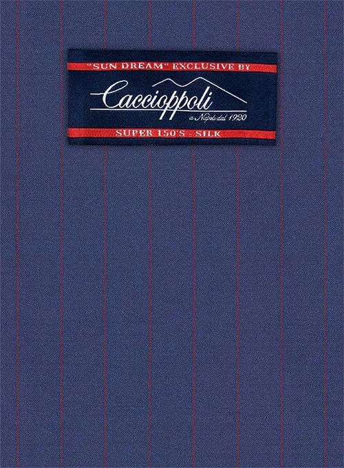 Caccioppoli Sun Dream Oro Ink Blue Wool Silk Jacket