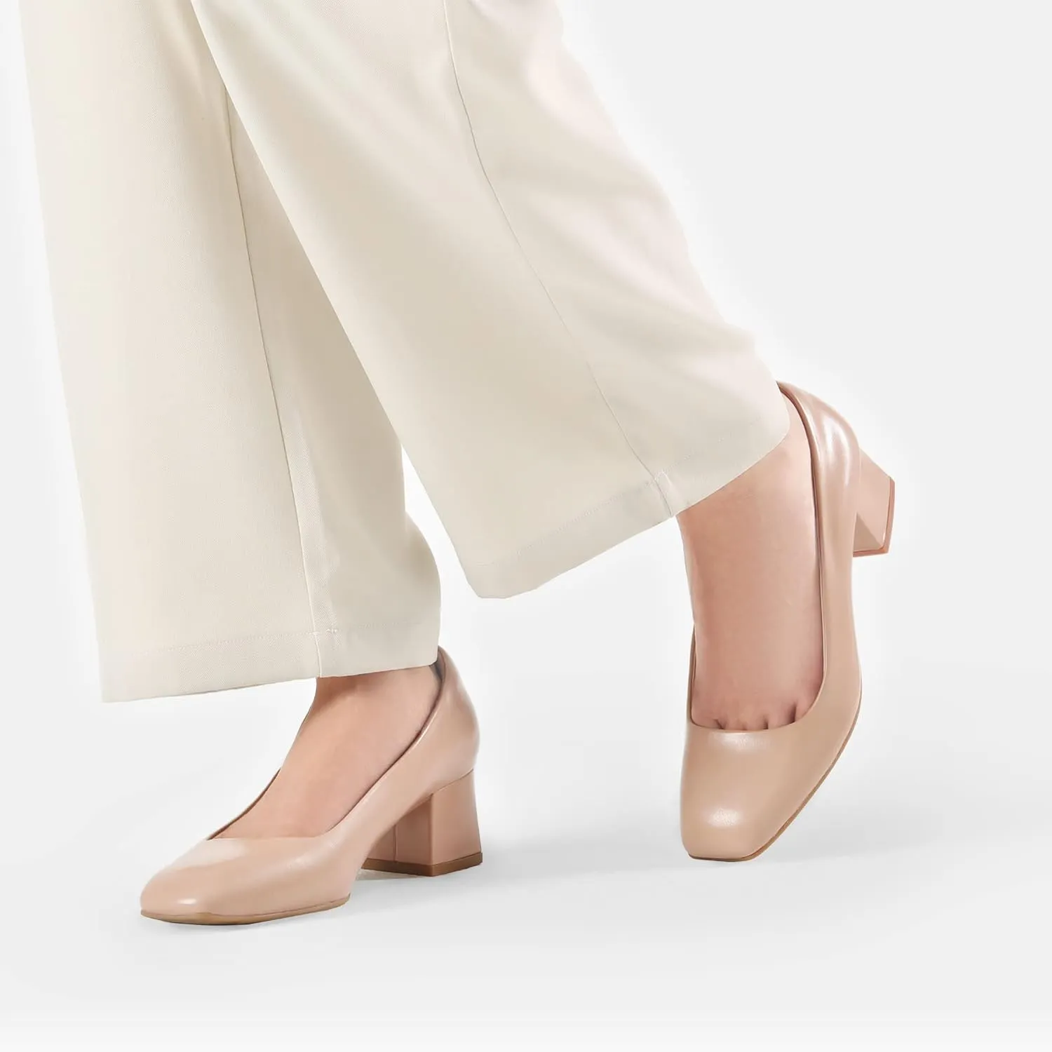 DREAM PAIRS Womens Heels Chunky Block Heels Square Closed Toe Low Heels Dress Shoes Comfortable Wedding Party Office Pumps Shoes