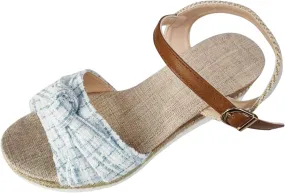 Eduavar Womens Sandals Comfortable, Womens Sandals Cow Print Sandals for Women Espadrilles Platform Sandals with Ankle Strap