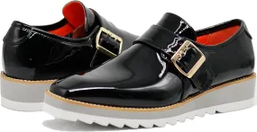 Enzo Romeo FREL Men's Patent Monk Strap Buckle Slip On Loafer Dress Shoes