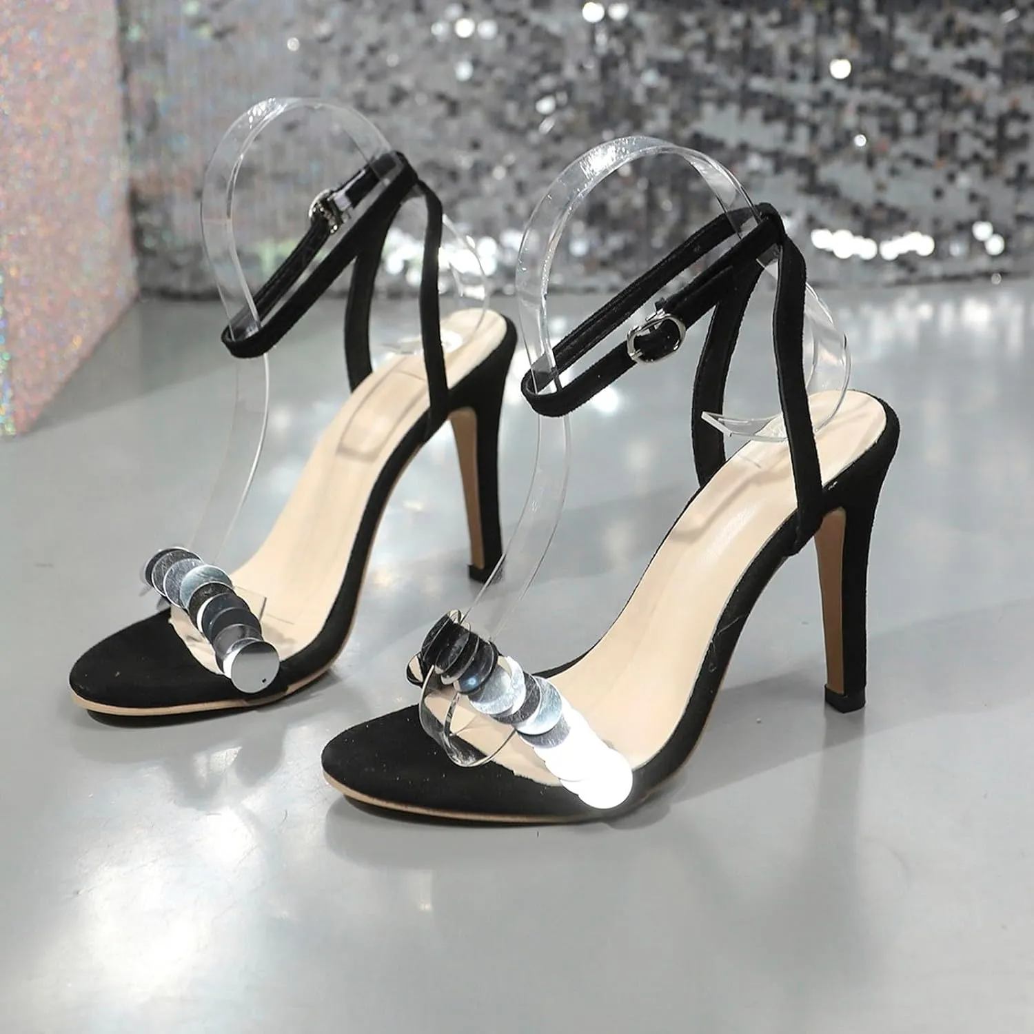 for Women Ankle Strap Platform Stiletto Heels Open Toe High Heel Sandals Buckle Party Dance Dressy Shoes