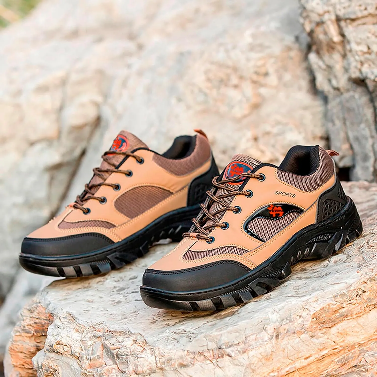 Men??s Hiking Shoes Outdoor Walking Shoes Breathable Trekking Trails Shoes Low Top Sneakers Lightweight Walking Shoes