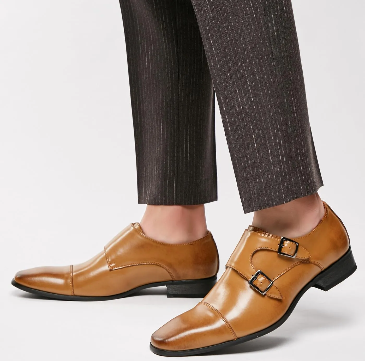 Men's Loafers & Slip-Ons Buckle Monk Strap Loafers Casual Fashion Formal Dress Leather Silp On Loafer Dress Shoes for Men