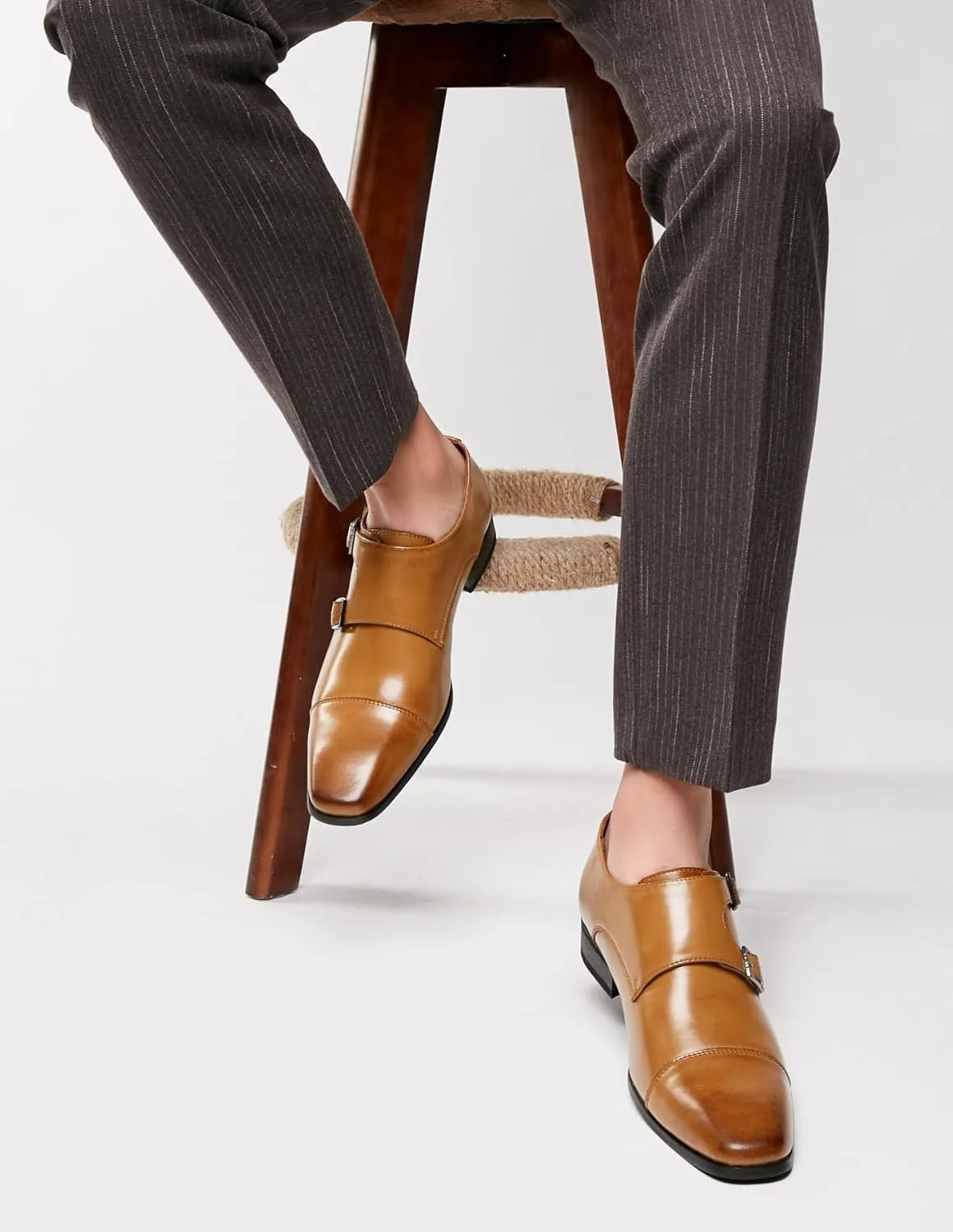 Men's Loafers & Slip-Ons Buckle Monk Strap Loafers Casual Fashion Formal Dress Leather Silp On Loafer Dress Shoes for Men