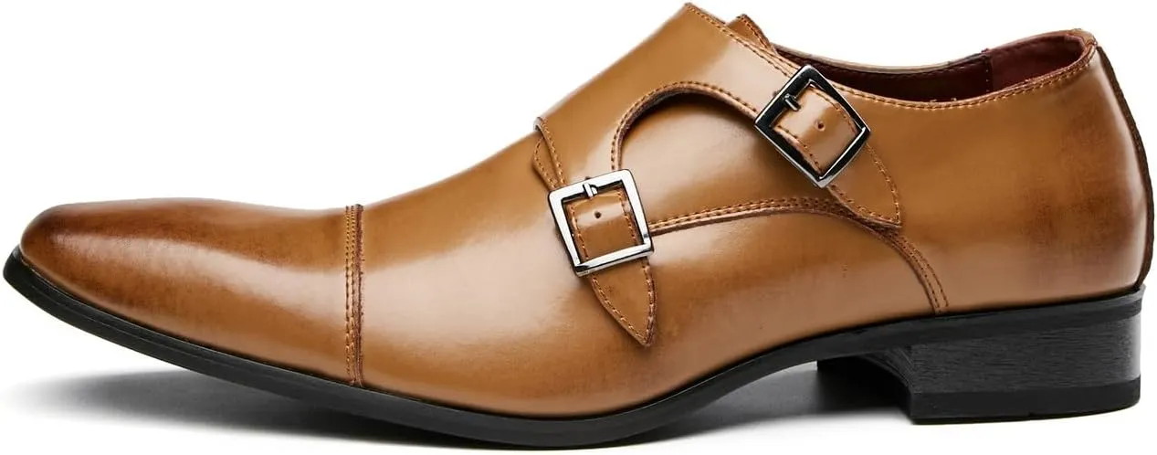 Men's Loafers & Slip-Ons Buckle Monk Strap Loafers Casual Fashion Formal Dress Leather Silp On Loafer Dress Shoes for Men