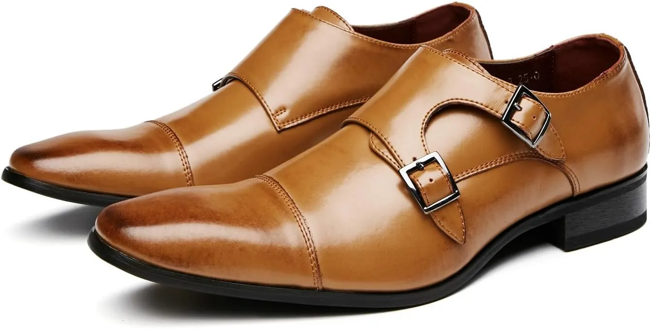 Men's Loafers & Slip-Ons Buckle Monk Strap Loafers Casual Fashion Formal Dress Leather Silp On Loafer Dress Shoes for Men