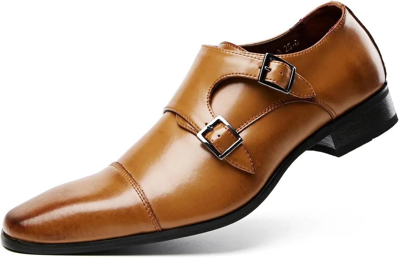 Men's Loafers & Slip-Ons Buckle Monk Strap Loafers Casual Fashion Formal Dress Leather Silp On Loafer Dress Shoes for Men