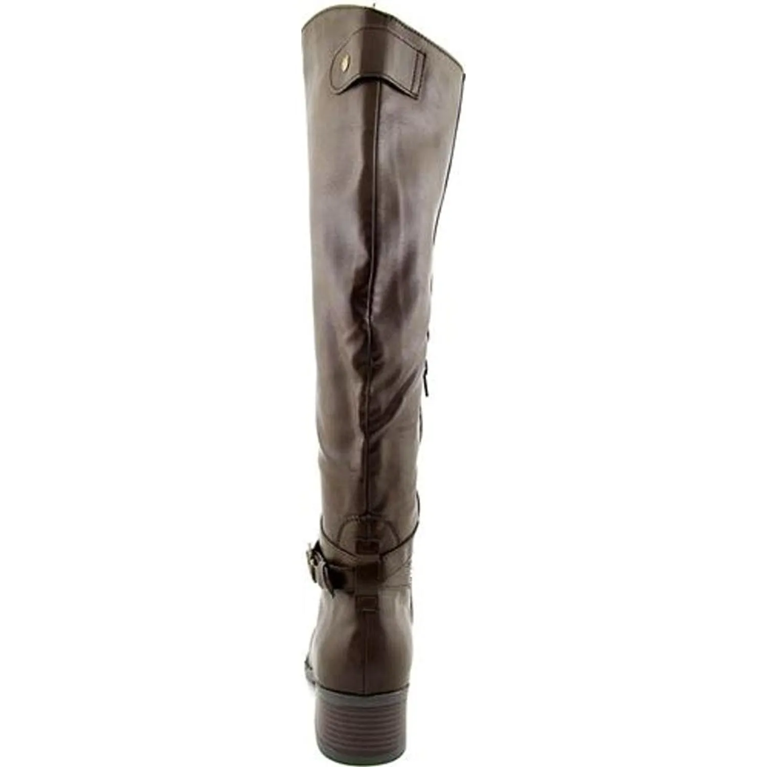 Rampage IMELDA Round Toe Leather Riding Boots, Brown (Women)