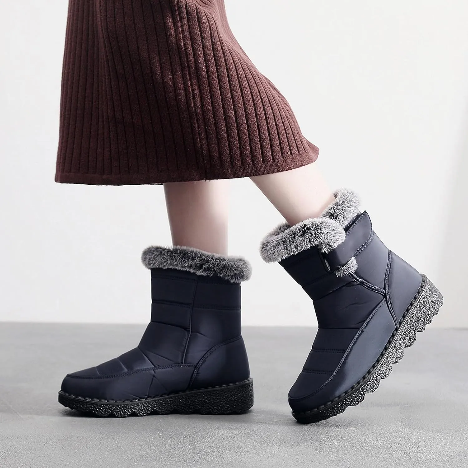 Snow Boots for Teen Girls Waterproof Boots Waterproof Ankle Booties Fleece Warm Outdoor Boots Womens Work Boots