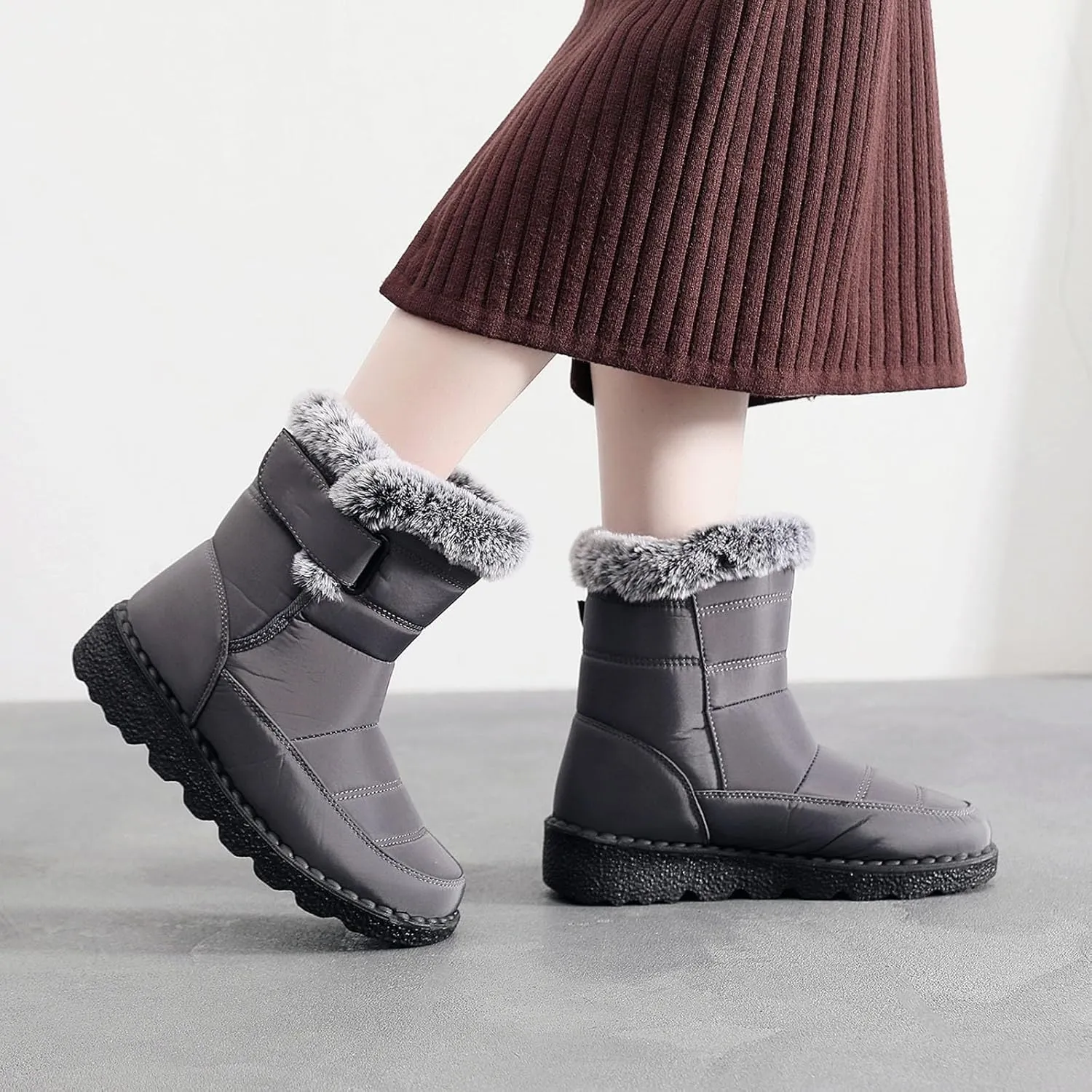 Snow Boots for Teen Girls Waterproof Boots Waterproof Ankle Booties Fleece Warm Outdoor Boots Womens Work Boots