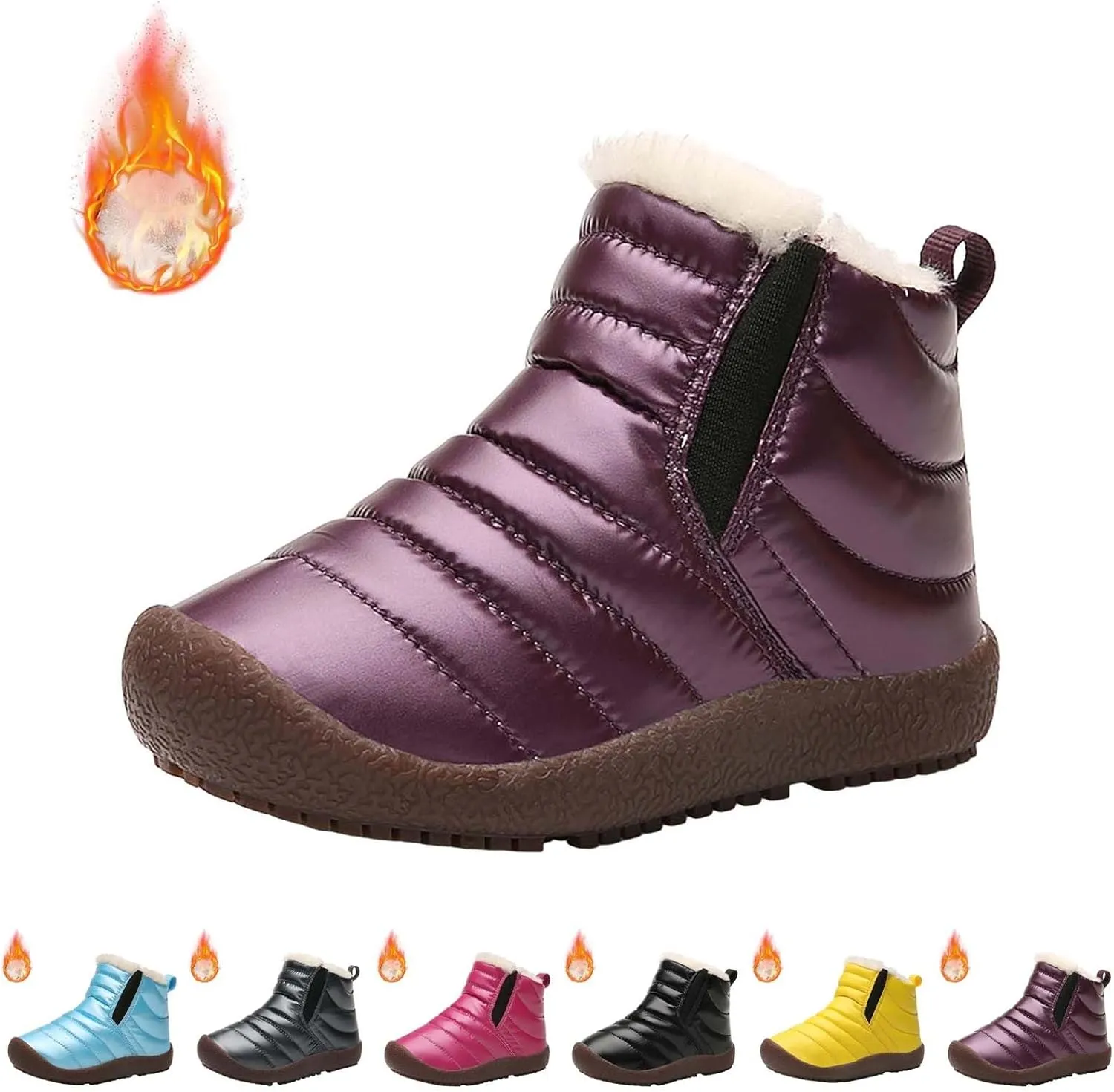 Snow Shoes For Boy Outdoor Warm Comfortable Non Slip Mid Calf Padded Small Big Kids Winter Shoes Tall Boots Girls