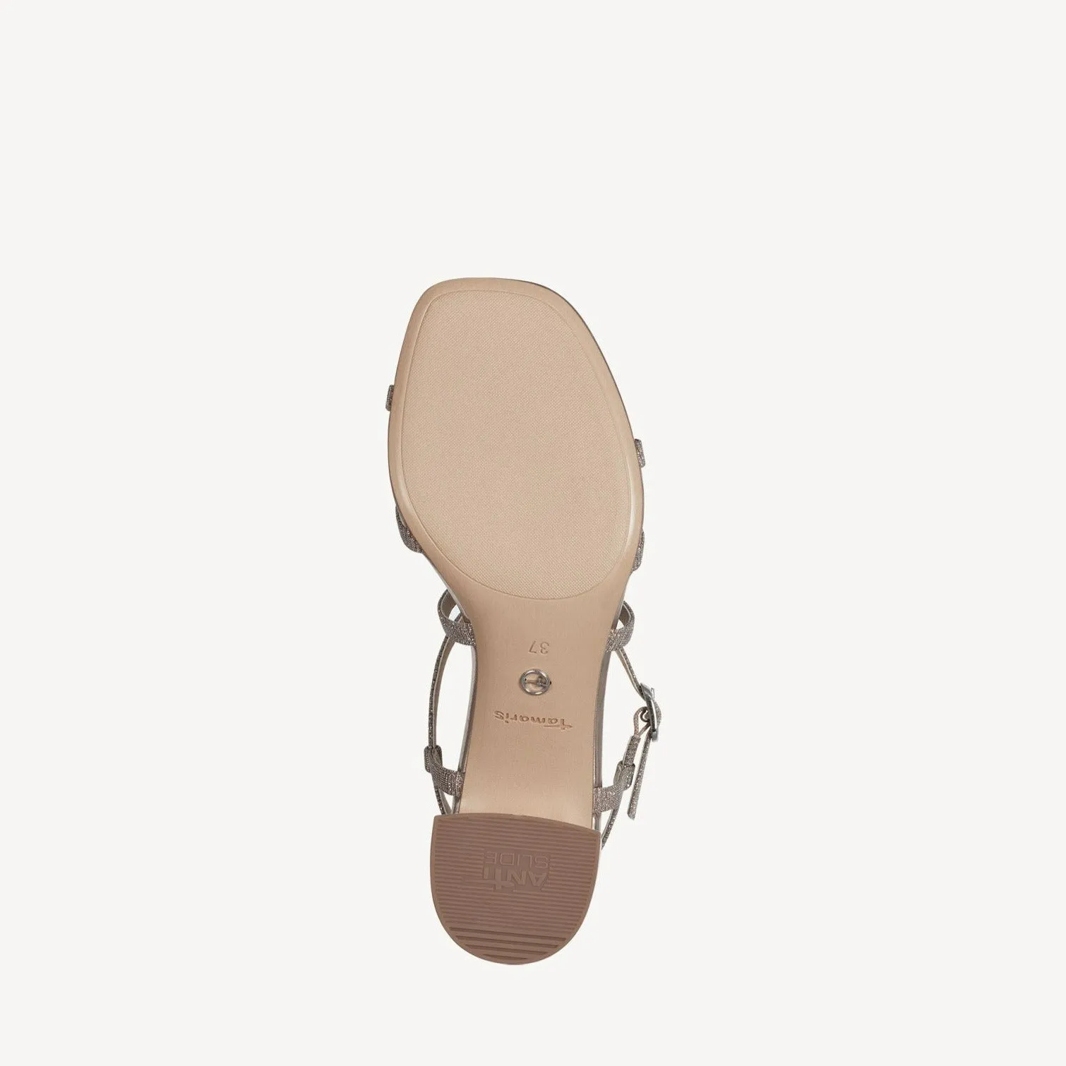Tamaris Rose Gold Strappy Block Heeled Sandal