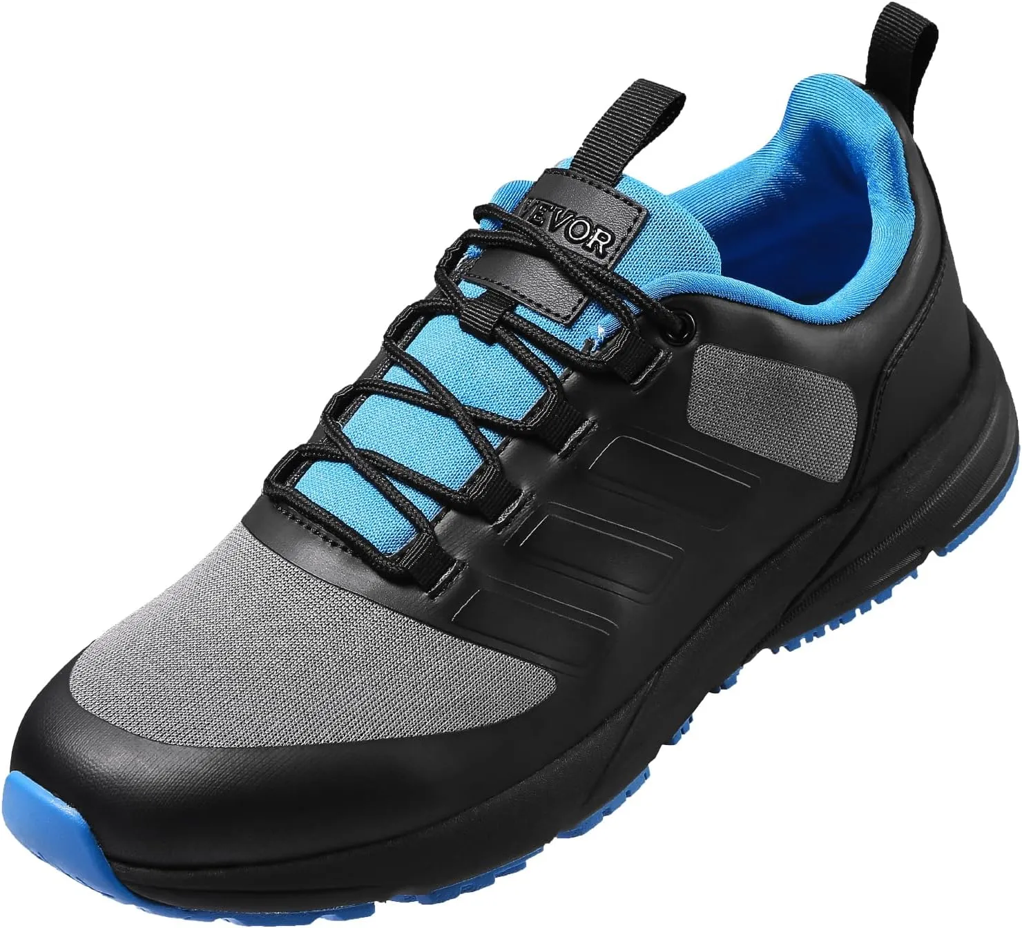 VEVOR Men's Cross W Width Sneakers US Size 9, Wide Toe Box Arch Support & Adjustable Lace-up, Training Shoes for Running, Gymnastics, Dog Walking, and Weightlifting (Black)