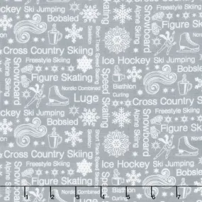 Winter Games - Text Grey Yardage