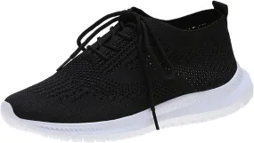 Women Sneakers Black and White High Arch Support Non Slip Work Shoes for Women White Flat Gym Shoes Women Trendy Wedge Sneakers for Women 2023 Zapatos Negros para Mujer Deportivos