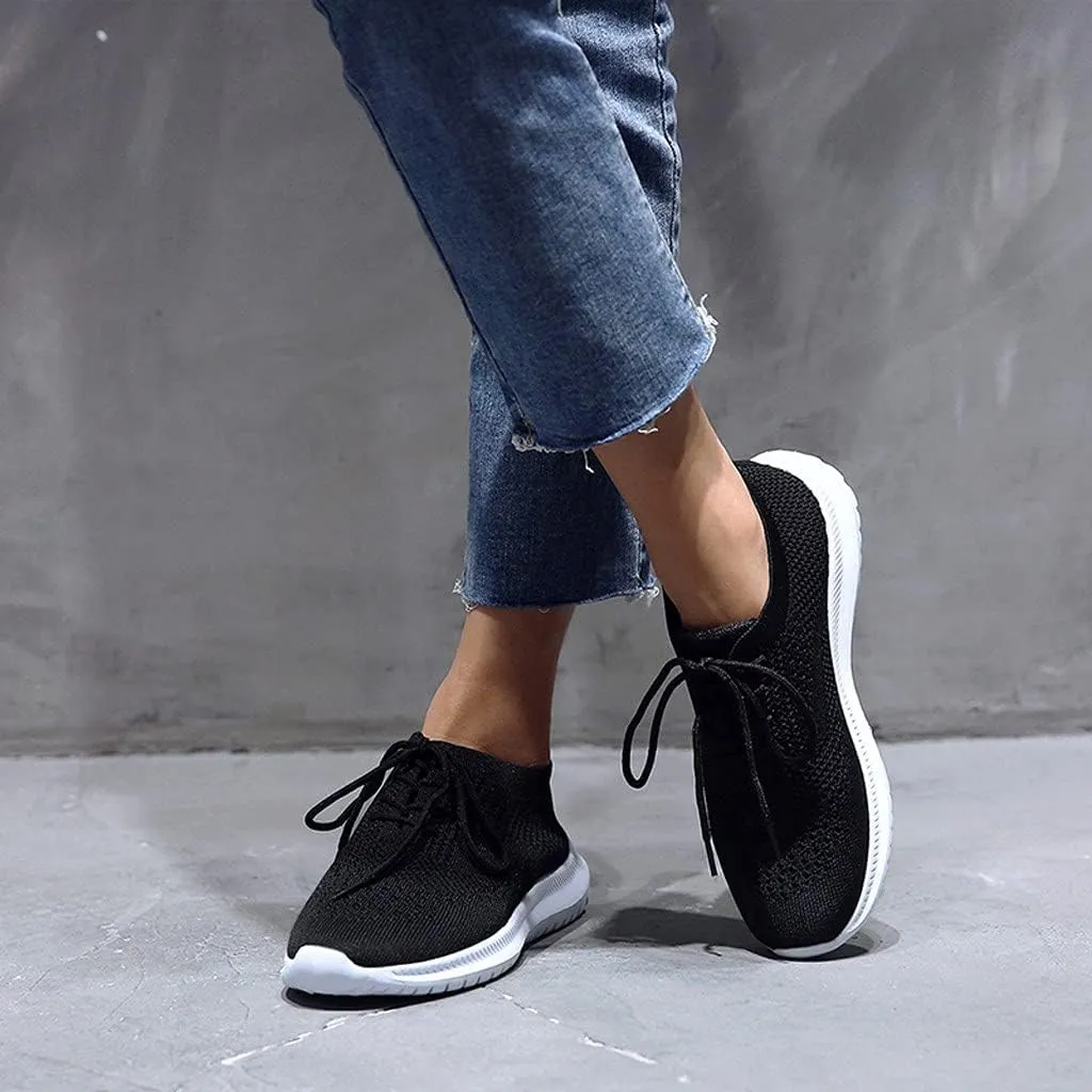 Women Sneakers Black and White High Arch Support Non Slip Work Shoes for Women White Flat Gym Shoes Women Trendy Wedge Sneakers for Women 2023 Zapatos Negros para Mujer Deportivos