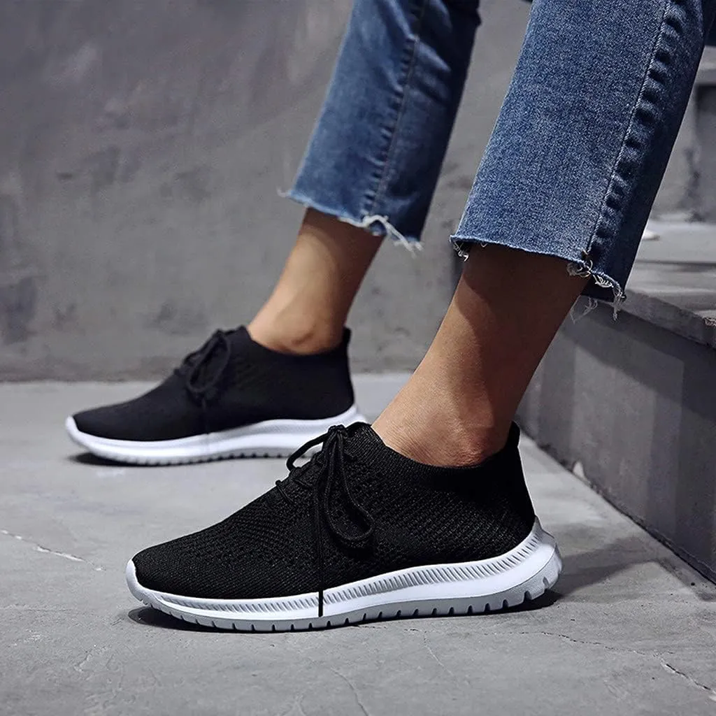 Women Sneakers Black and White High Arch Support Non Slip Work Shoes for Women White Flat Gym Shoes Women Trendy Wedge Sneakers for Women 2023 Zapatos Negros para Mujer Deportivos