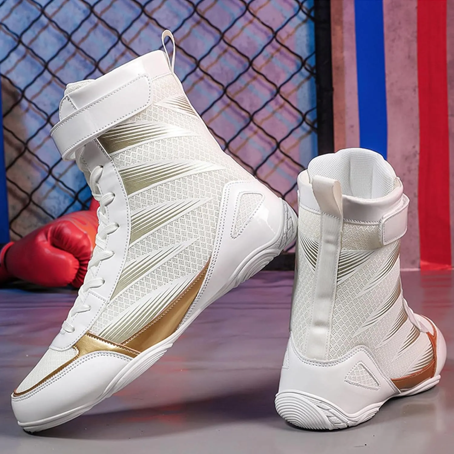 Wrestling Shoes Mens Lightweight High-Top Boxing Ankle Boots for Fitness Powerlifting,Bodybuilding,Training